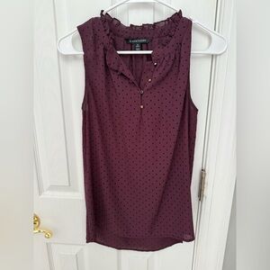 Women's Sleeveless Polka Dot Top - Plum or Wine color